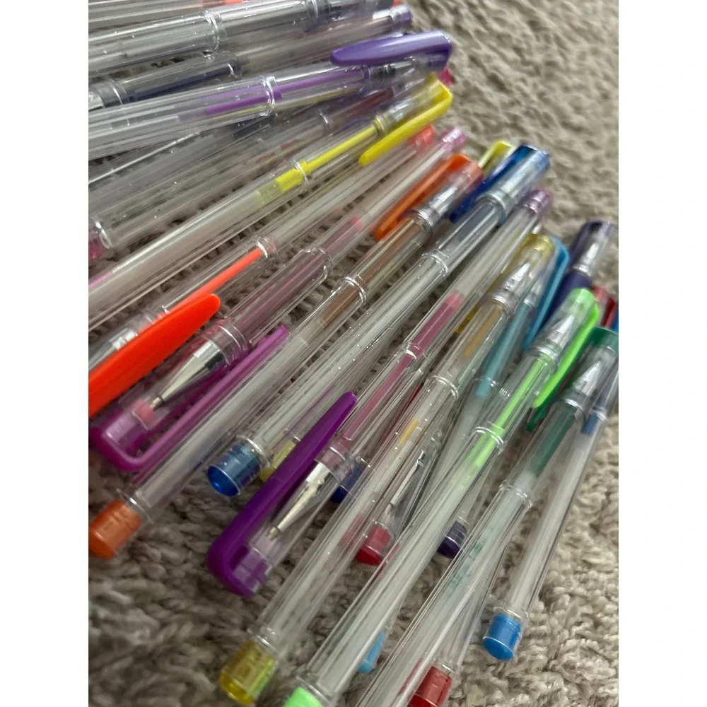 Bulk Assorted Gel Pens Lot Multicolor Neon Glitter Metallic Fine Tip 30+ Count